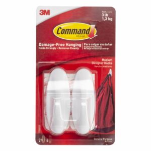 Gancho Adhesivo Plástico Soporta 3 Libras 3M 2 Piezas