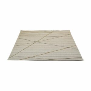 Alfombra Motivo Mundo Rayas Colores Biege THREE CARPENTS 160 x 230 Cm