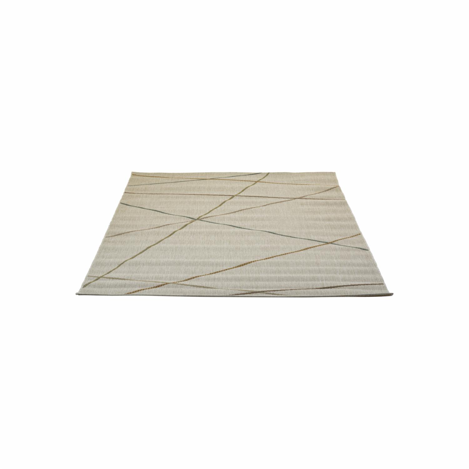 Alfombra Motivo Mundo Rayas Colores Biege THREE CARPENTS 160 x 230 Cm