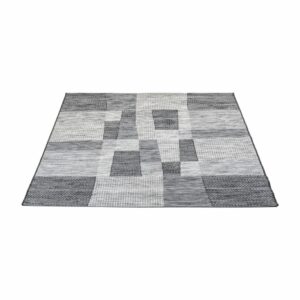 Alfombra Modelo Breeze Cuadro Abstracto Negro Con Gris THREE CARPENTS 160 x 230 Cm