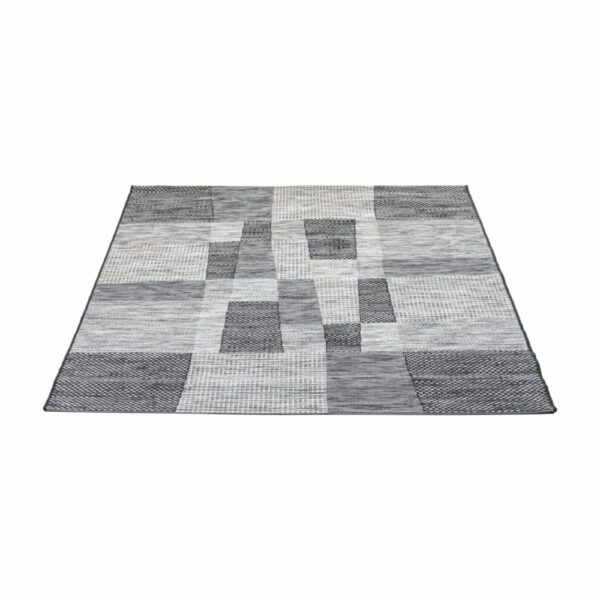 Alfombra Modelo Breeze Cuadro Abstracto Negro Con Gris THREE CARPENTS 160 x 230 Cm