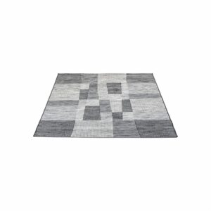 Alfombra Modelo Breeze Cuadro Abstracto Negro Con Gris THREE CARPENTS 160 x 230 Cm