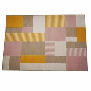 Alfombra Cuadros Rosa Con Amarillo BALTA 170 X 120 Cm