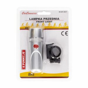 Luz Led Delantera  De Bicicleta Color Plata CARCOMMERCE 4 Funciones