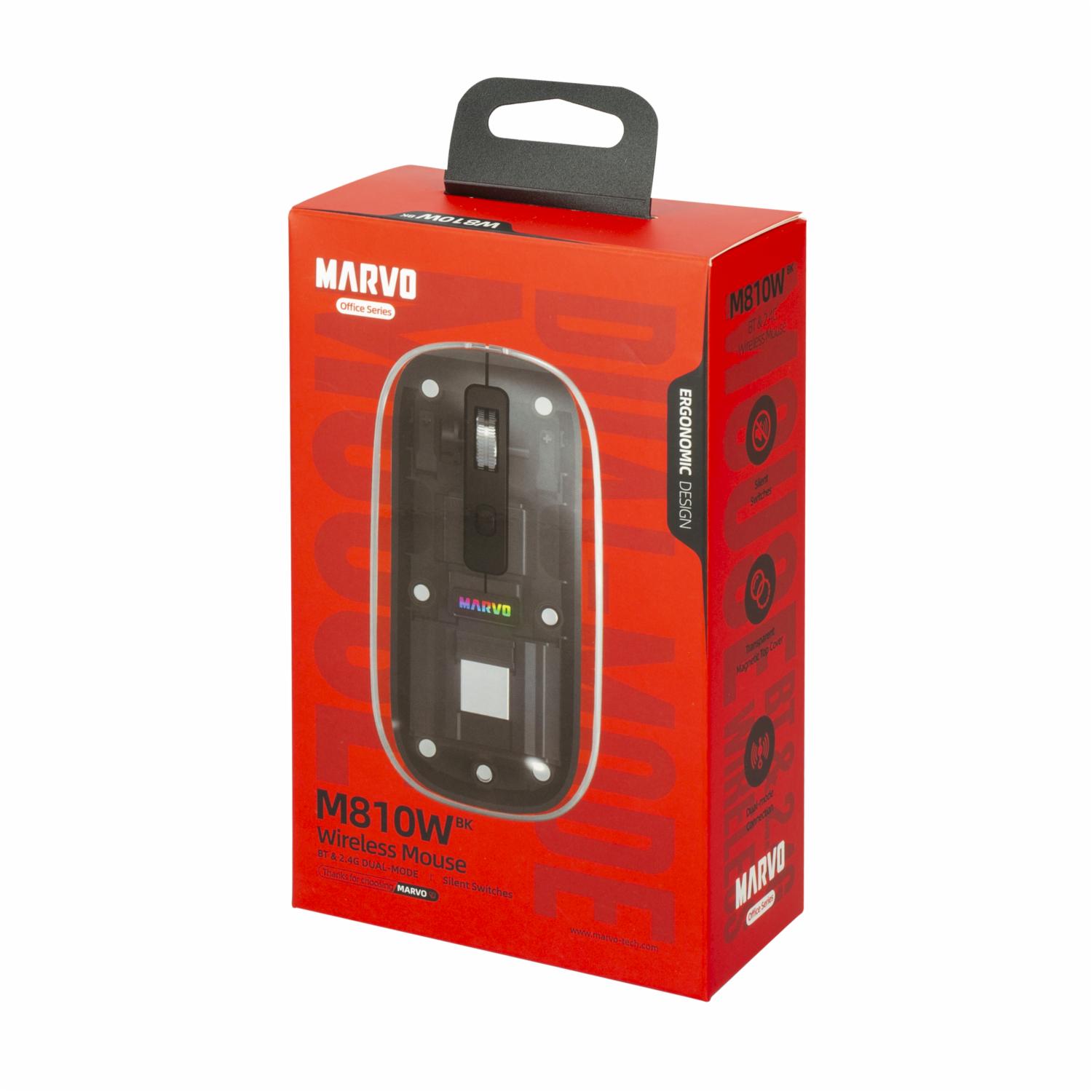 Mouse 1600 DPI MAMOM810WBK MARVO - Imagen 3