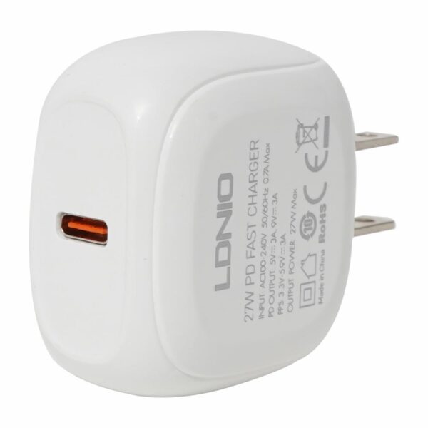 Cargador De Pared A1206C USB-C LDNIO 27W - Imagen 3