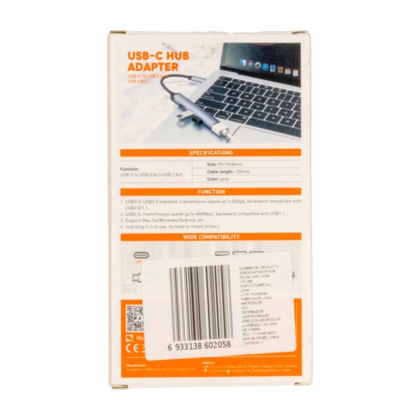 Adaptador HUB 4 En 1 - 4 USB LDNIO DS-34U - Imagen 3