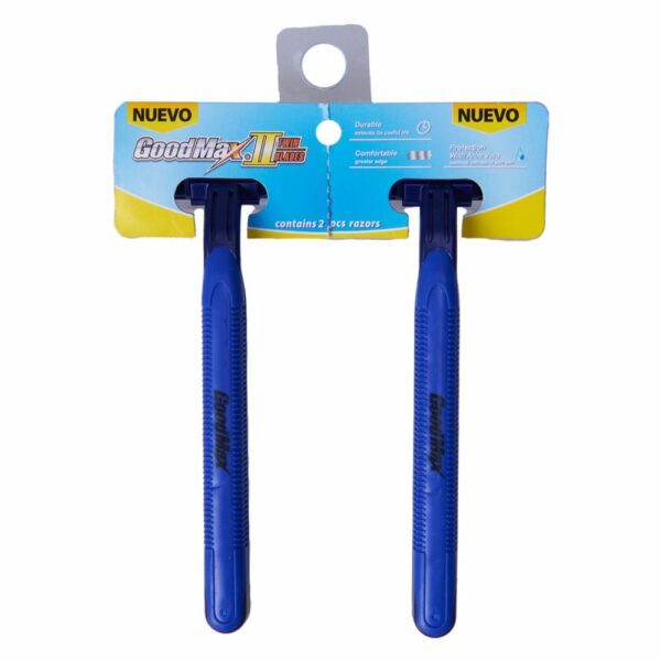 Afeitadora Desechable Caballero Azul 2 Cuchillas GOODMAX X 2 Uds - Imagen 2
