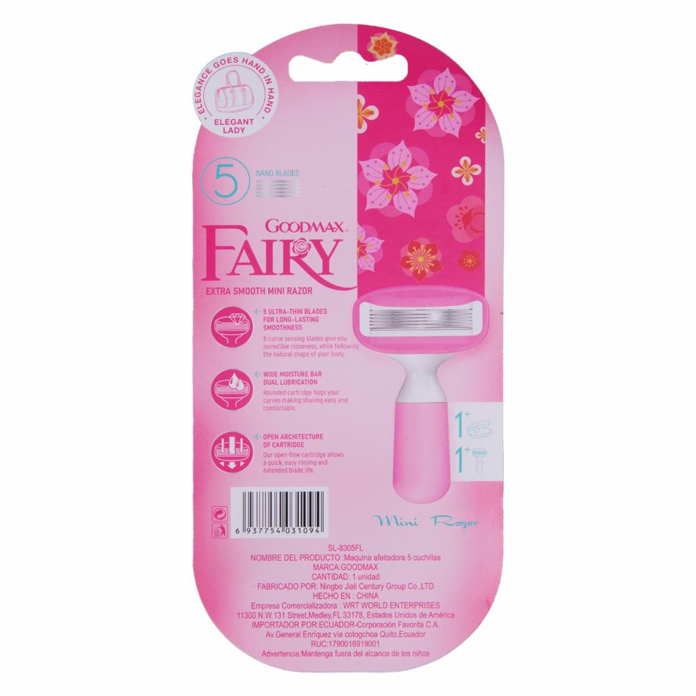 Razuradora Con Repuesto Cuchilla De 5 Hojas Extra Suave GOODMAX FAIRY 5 1 Unidad - Imagen 2