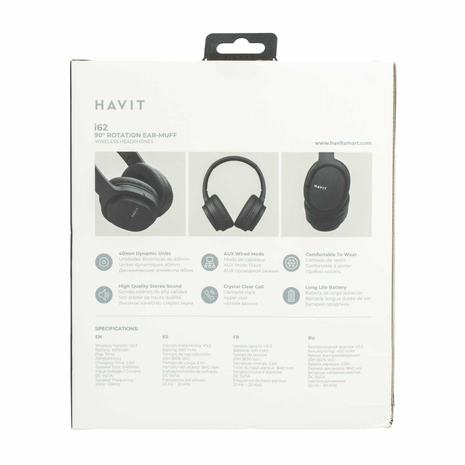 Audífonos 90° Rotación I62 HAVIT Bluetooth - Imagen 4