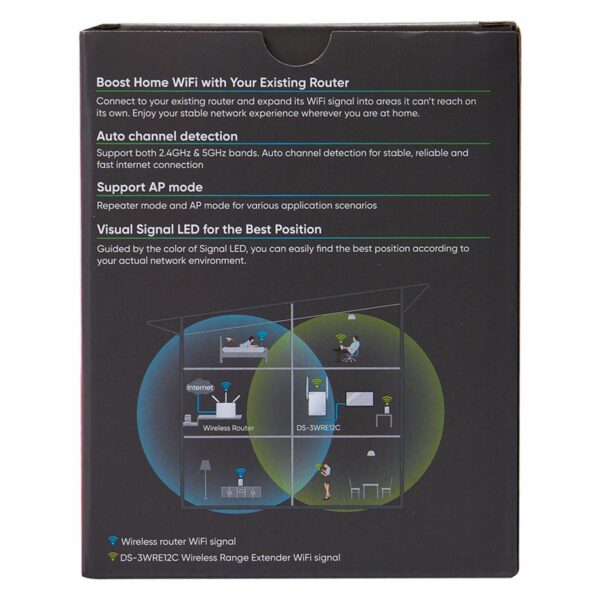 Extensor Repetidor WRE12C AC1200 2 Antenas Dual Band HIKVISION 1200 Mbps - Imagen 4