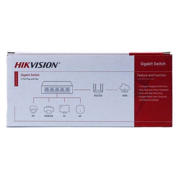 Switch Gigabit 5 Puertos Plug And Play HIKVISION 1000 Mbps - Imagen 4