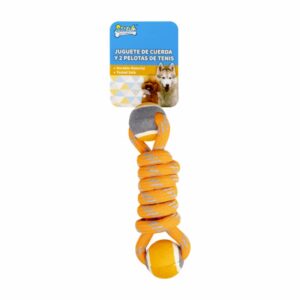 Juguete De Perro Cuerda Con 2 Pelotas De Tennis SOLEIL PET'S WORLD 1 Pieza