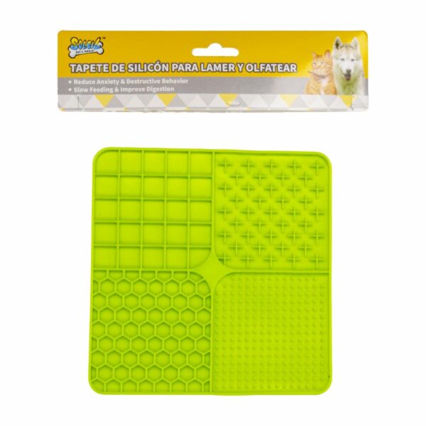 Tapete De Silicon Para Lamer Y Olfatear SOLEIL PET'S WORLD Verde