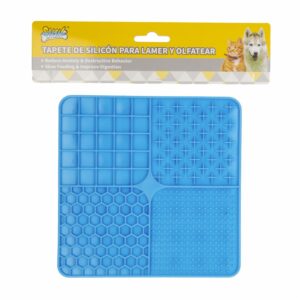 Tapete De Silicon Para Lamer Y Olfatear SOLEIL PET'S WORLD Azul