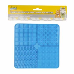 Tapete De Silicon Para Lamer Y Olfatear SOLEIL PET'S WORLD Azul