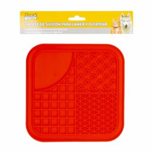 Tapete De Silicon Para Lamer Y Olfatear SOLEIL PET'S WORLD Rojo