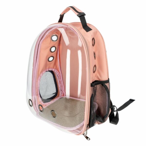 Mochila  Transportadora Para Mascota Transparente Rosa SOLEIL PET'S WORLD 1 Pieza - Imagen 2