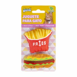 Juguete De Gato Diseño Hamburguesa Y Papas De Felpa SOLEIL PET'S WORLD 1 Pieza