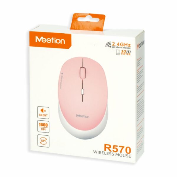 Mouse 2.4G  R570 Pink MEETION Wireless - Imagen 3