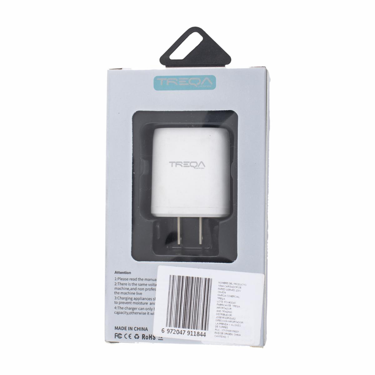 Cargador De Pared USB + PD TREQA 2O W