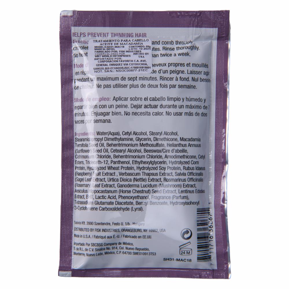 Tratamiento De Cabello Macadamia Oil DIFEEL 50 G - Imagen 2