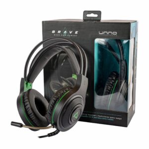Audífonos Con Micrófono Gamer Brave  Verde UNNO 3.5 Mm