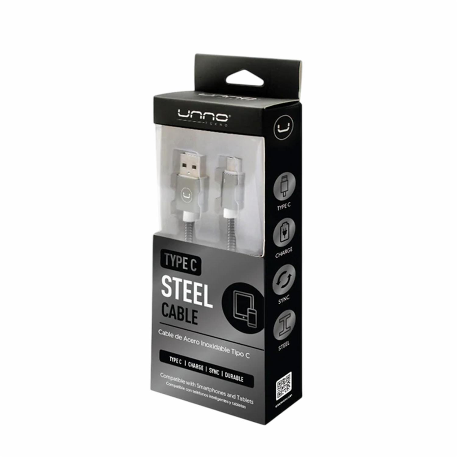 Cable Para Celular Tipo-C CB4063GY UNNO TEKNO 1,5 Metros - Imagen 3