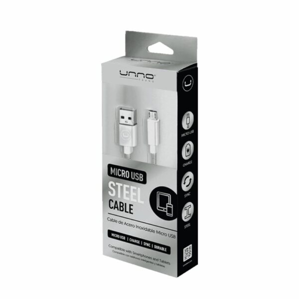 Cable Para Celular Micro USB CB4063SV UNNO TEKNO 1 Metro - Imagen 3
