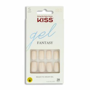 Uñas Postizas Rosa Claro Gel Fantasy Pequeñas KISS X 28 Uds