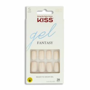 Uñas Postizas Rosa Claro Gel Fantasy Pequeñas KISS X 28 Uds