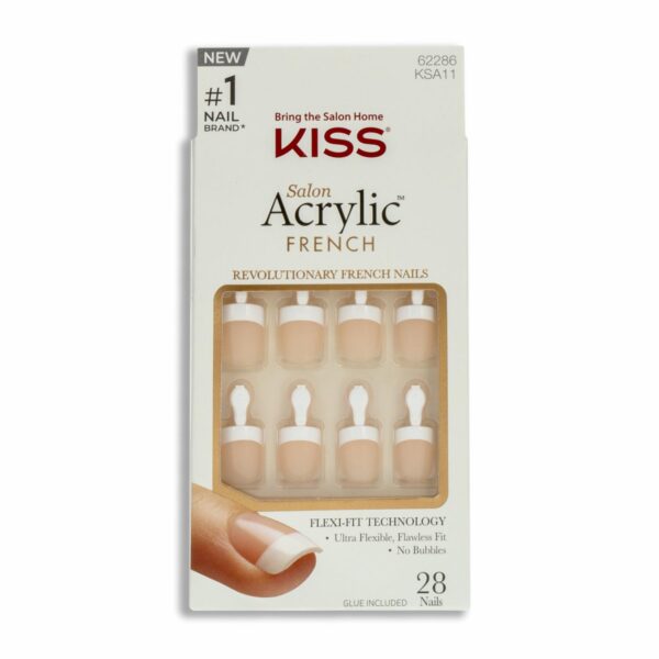 Uñas Postizas Salón Acrylic French KISS X 28 Uds