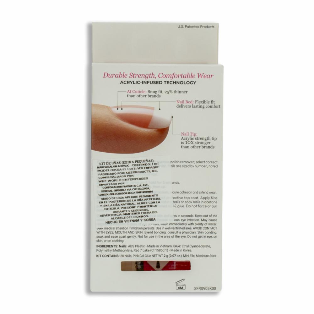 Uñas Postizas Salón Acrylic French KISS X 28 Uds - Imagen 2