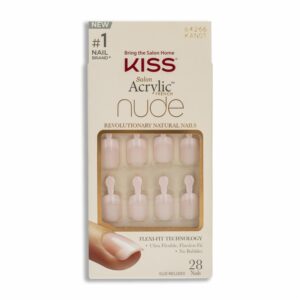 Uñas Postizas Salón Acrylic French nude KISS X 28 Uds