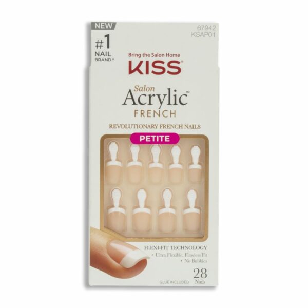 Uñas Postizas Salón Acrylic French Petite KISS X 28 Uds