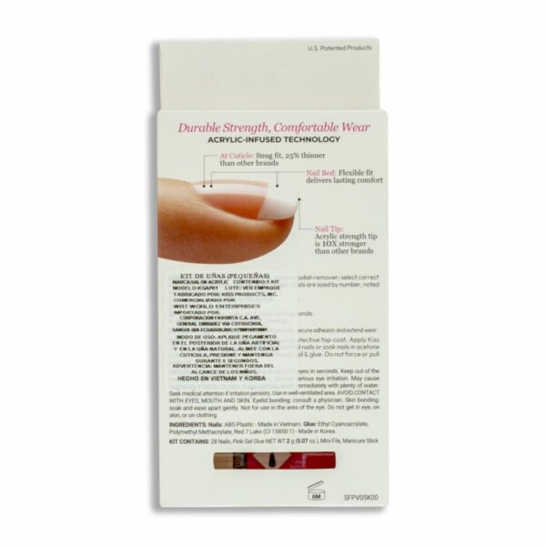 Uñas Postizas Salón Acrylic French Petite KISS X 28 Uds - Imagen 2