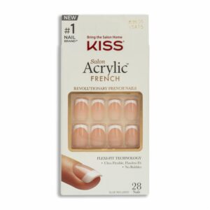 Uñas Postizas Salón Acrylic French KISS X 28 Uds