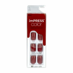 Uñas Press On Pequeñas Color Expresate Rojo IMPRESS X 30 Uds