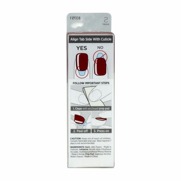 Uñas Press On Pequeñas Color Expresate Rojo IMPRESS X 30 Uds - Imagen 2