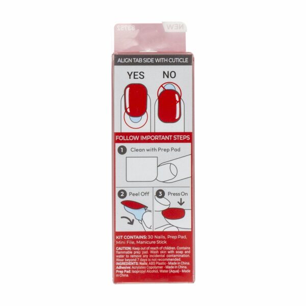 Uñas Press On Color Rojo IMPRESS X 30 Uds - Imagen 2