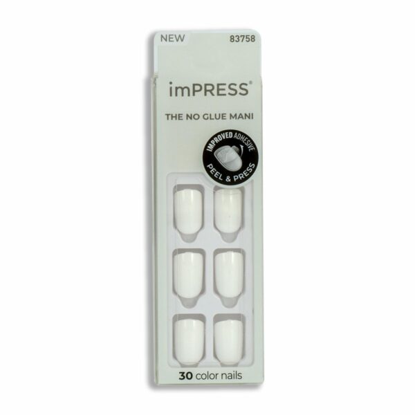 Uñas Press On Color Blanco IMPRESS X 30 Uds
