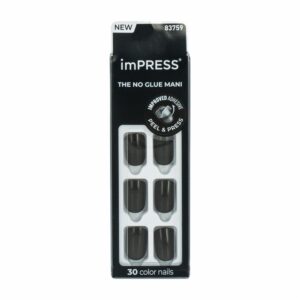 Uñas Press On Color Negro IMPRESS X 30 Uds