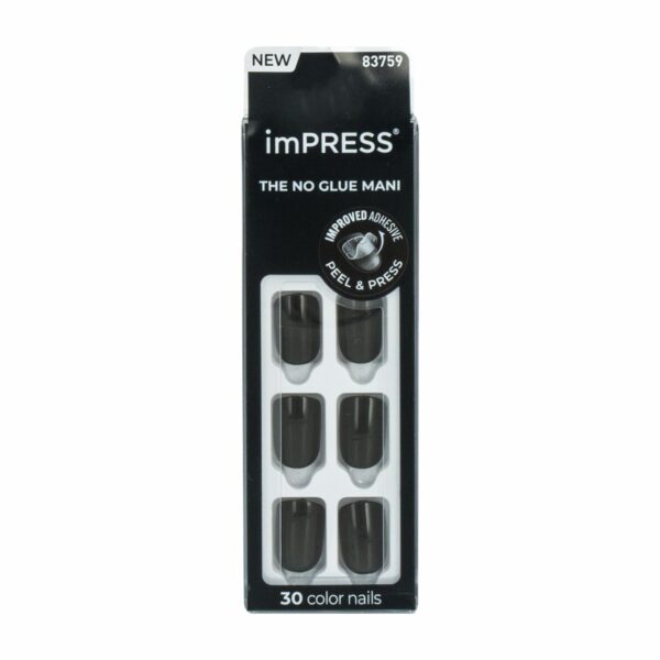 Uñas Press On Color Negro IMPRESS X 30 Uds
