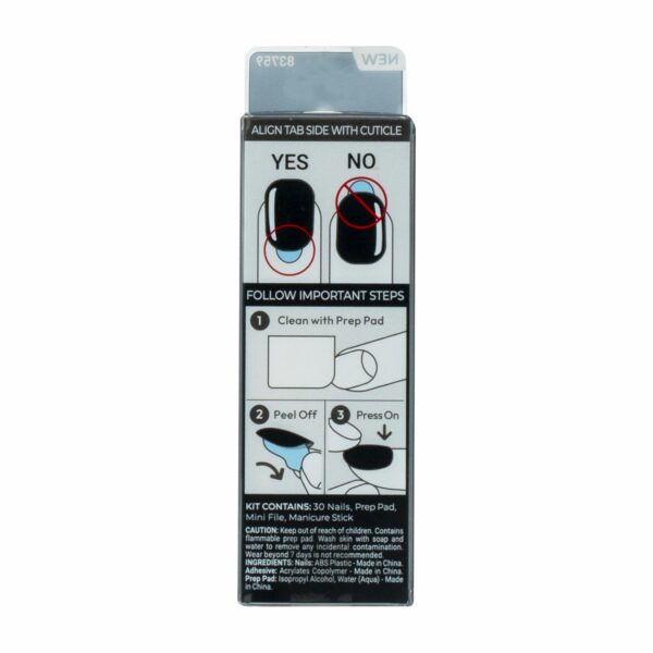 Uñas Press On Color Negro IMPRESS X 30 Uds - Imagen 2