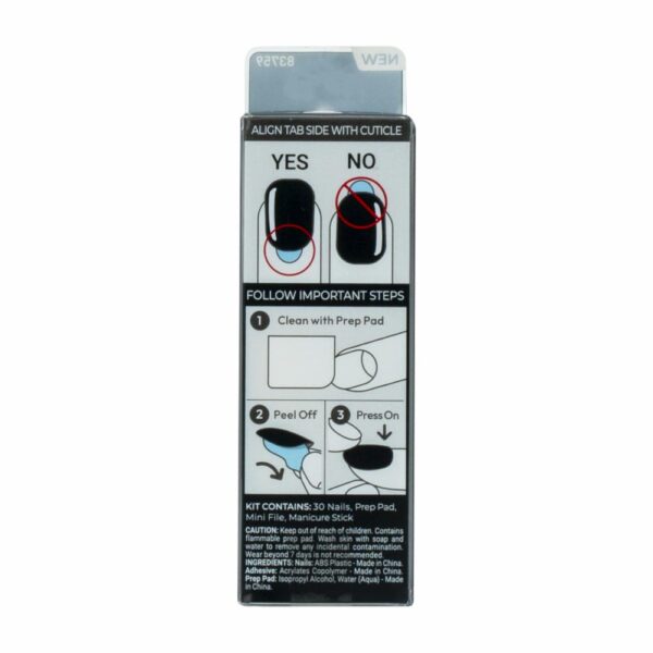 Uñas Press On Color Negro IMPRESS X 30 Uds - Imagen 2