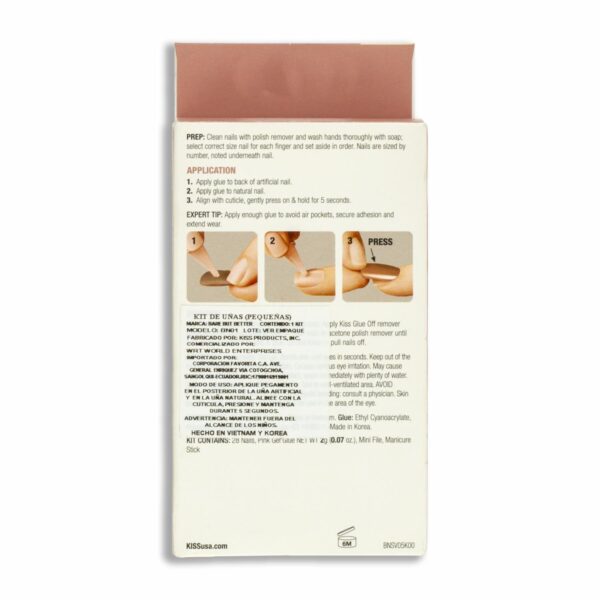 Uñas Postizas Pequeñas Bare But Better TruNude KISS X 28 Uds - Imagen 2