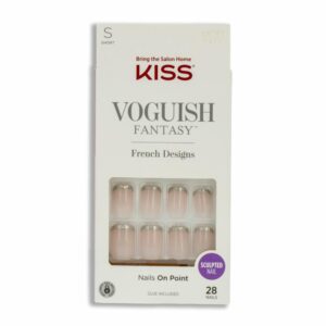 Uñas Postizas Pequeñas Voguish Fantasy Diseño Francés KISS X 28 Uds