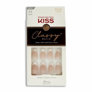 Uñas Postizas Medianas Classy Diseño Francés KISS X 28 Uds