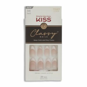 Uñas Postizas Medianas Classy Diseño Francés KISS X 28 Uds