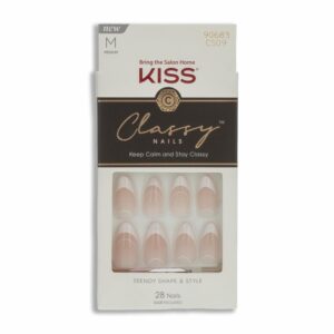 Uñas Postizas Medianas Classy Diseño Francés KISS X 28 Uds